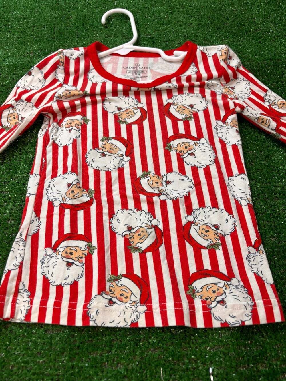 Caden Lane Santa Claus Lane Pajama Top Size 3T Christmas Stripe